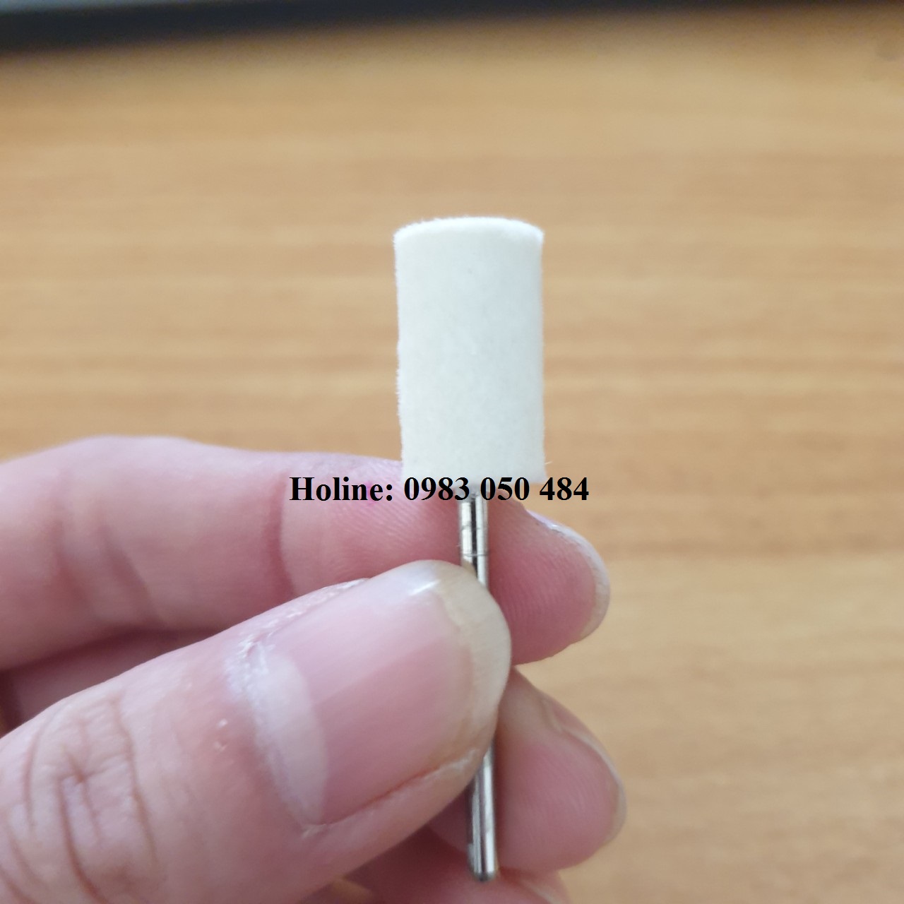 Đầu bông quấn keo đánh bóng sườn điện thoại hình xilanh cán 3mm đầu 12mm - bông nỉ đánh bóng hình trụ