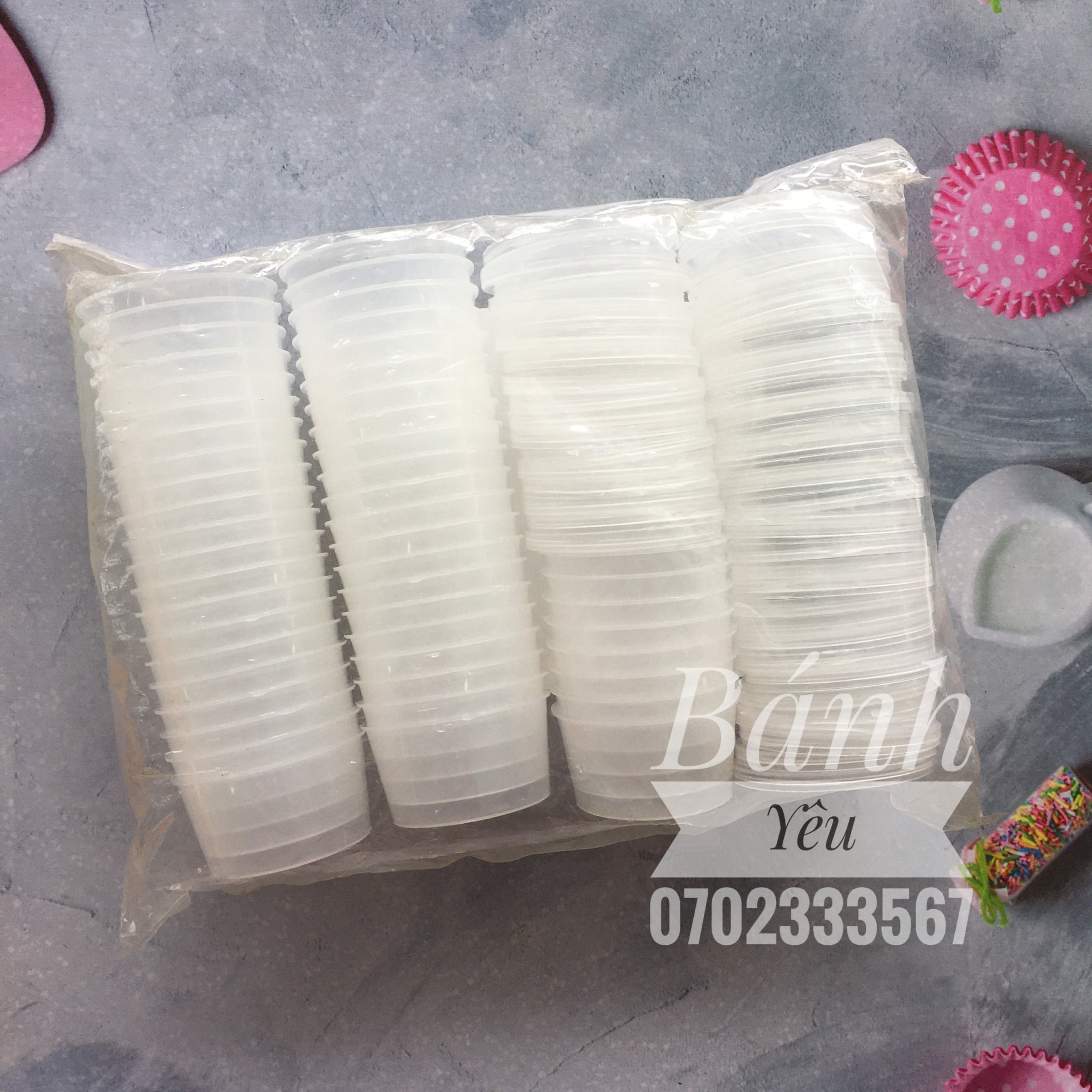 Hộp bánh Flan Tròn - mẫu 2 ( lốc 50 cái )