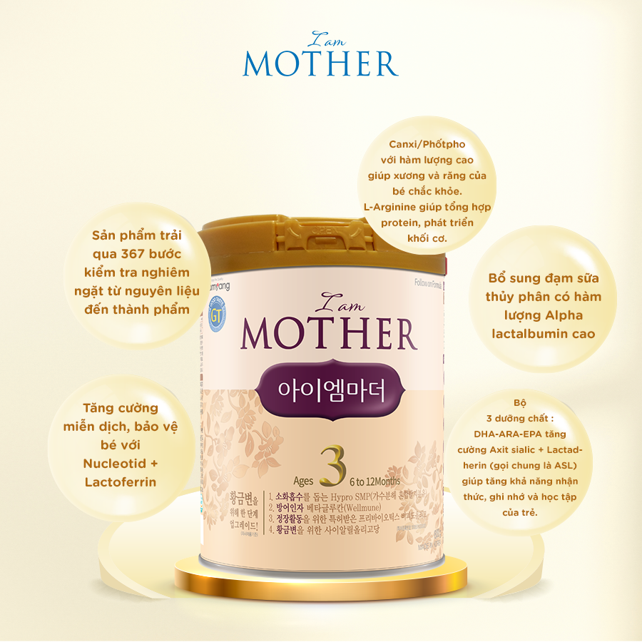 [DATE 07/2024] Sữa Bột I Am Mother 3 800G Nhập Khẩu Cho Trẻ Từ 6-12 Tháng