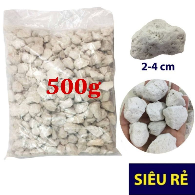 [Mã 158FMCGSALE giảm 7% tối đa 100K đơn 500K] 500g Đá Lông Vũ Nham Thạch Trắng Turkey 2-4 (Pumice) Lọc Hồ cá