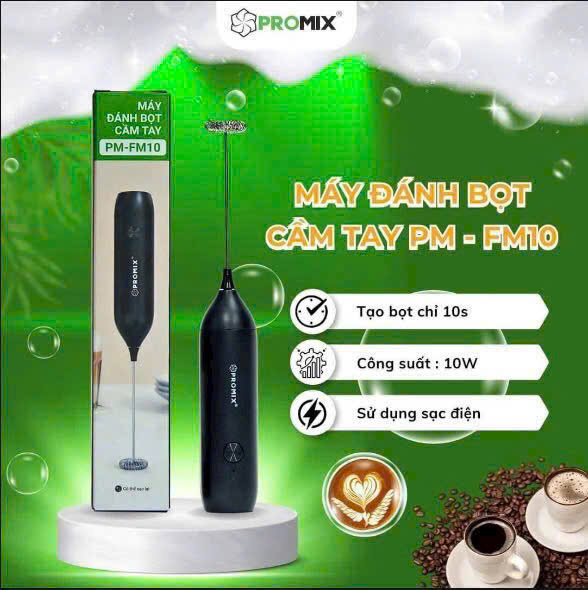 Máy tạo bọt cà phê, máy đánh trứng cầm tay mini sạc USB