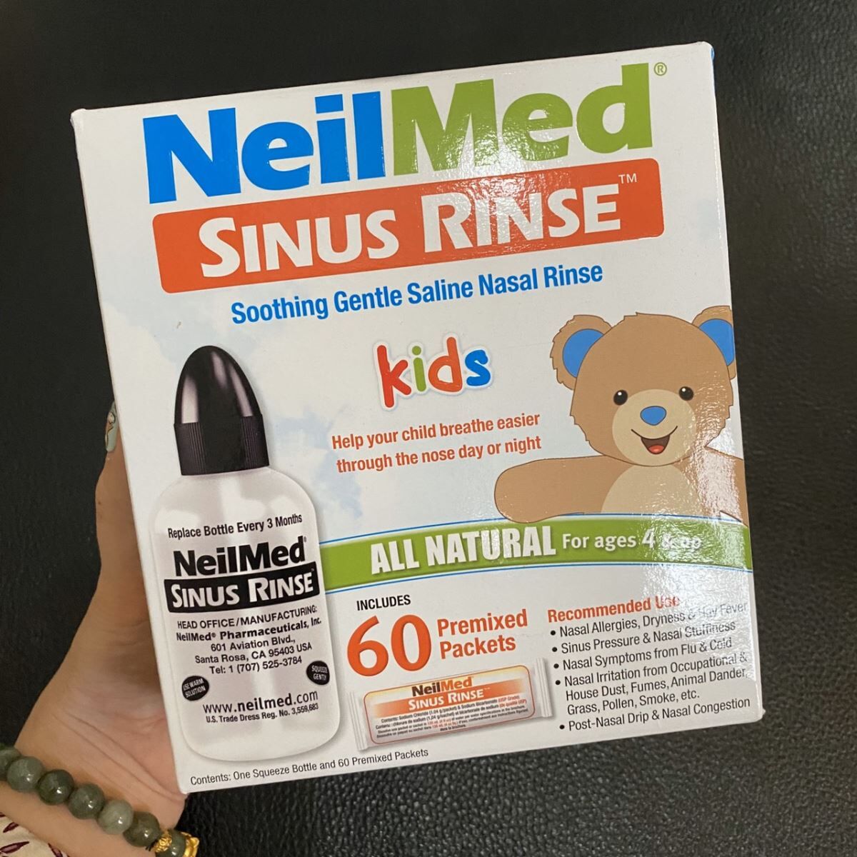 Bộ rửa mũi Neilmed trẻ em (1 bình 120ml + 60 gói muối)