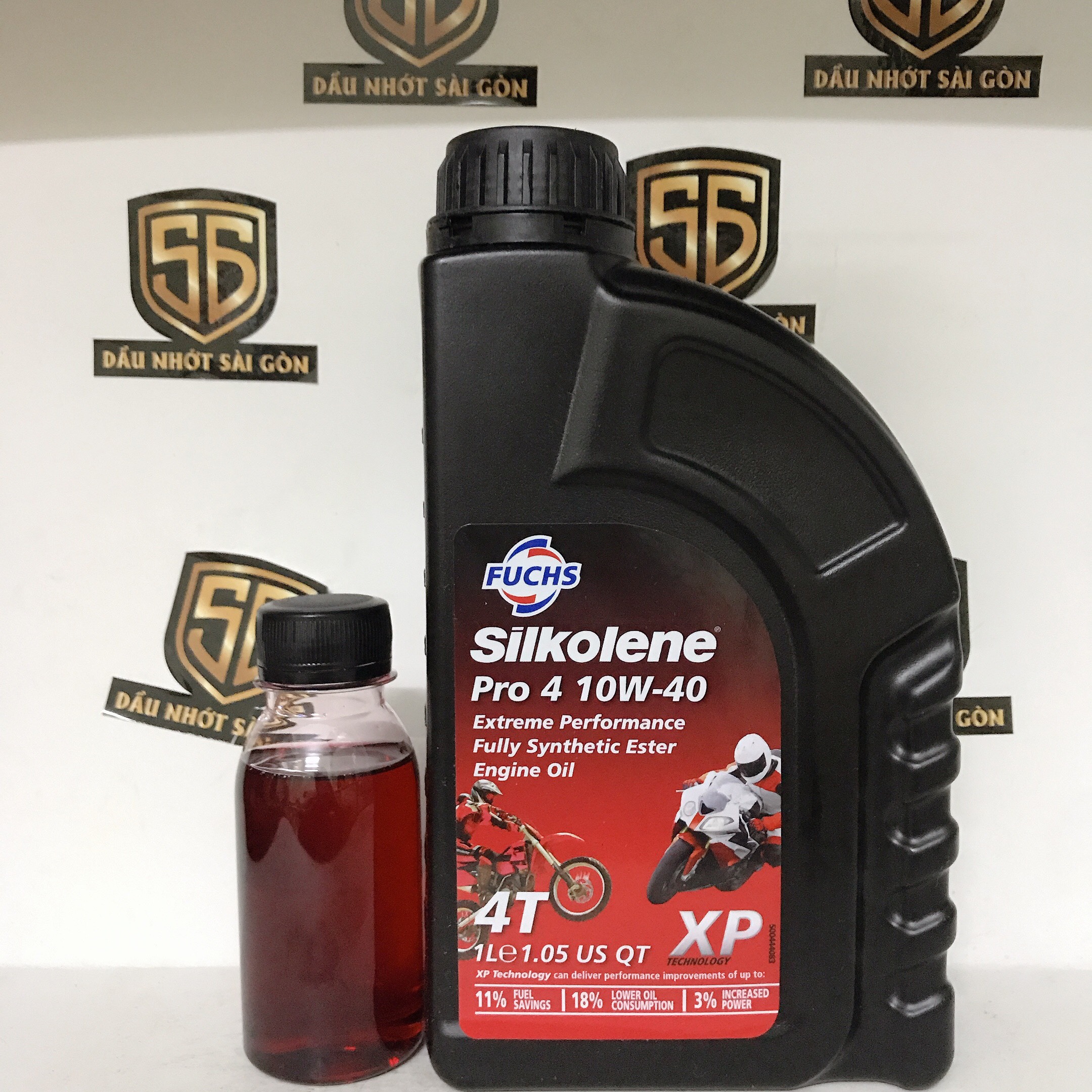 [Có Chiết lẻ] Fuchs Silkolene Pro4 10W40 - Dầu Nhớt Tổng Hợp Cao Cấp cho xe số côn tay pkl