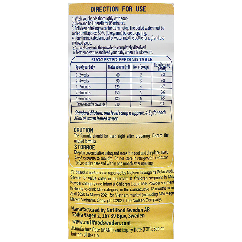 (Expiration Date June 2027) Combo 4 Cans of Nutifood Growplus 0+ Yellow Powdered Milk 800g (Colostrum).