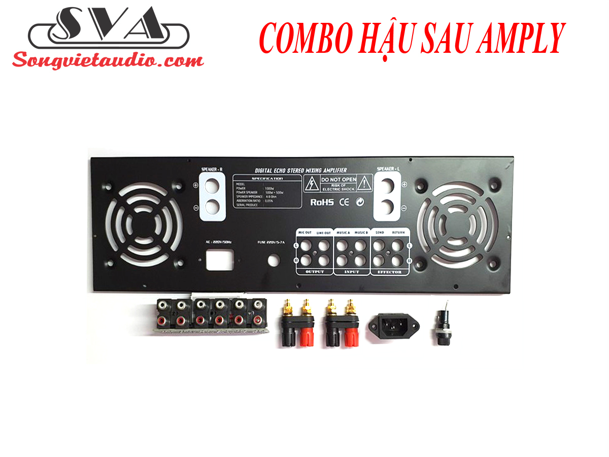Mặt sau ampli 2 mic