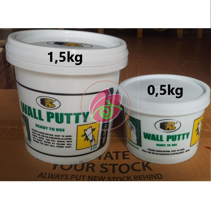 [1,5kg] Chống thấm tường, Bột bả trám khe nứt tường, gỗ , trét thùng loa Bosny Wall Putty