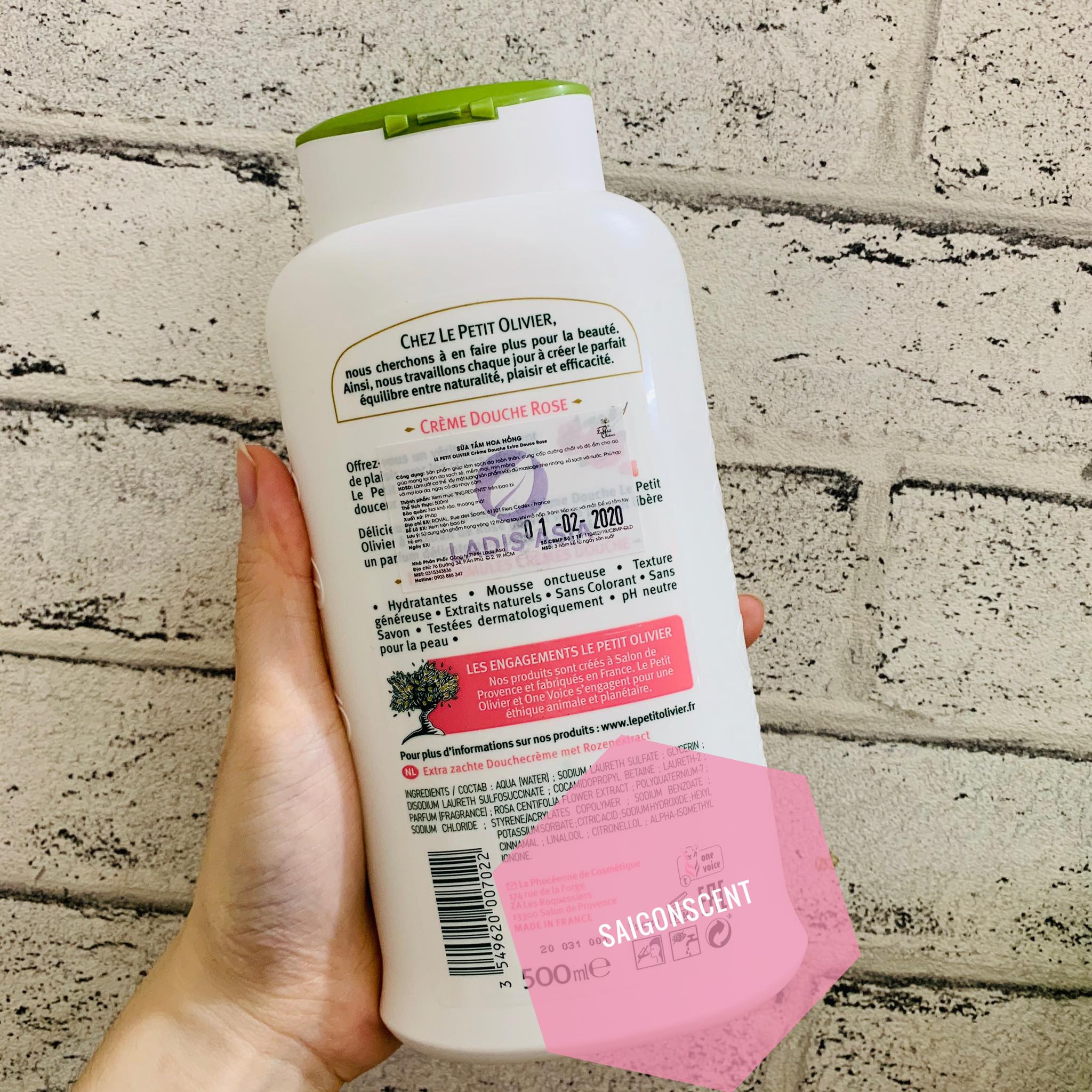Sữa Tắm Le Petit Olivier Rose ( Hoa hồng - 500mL )
