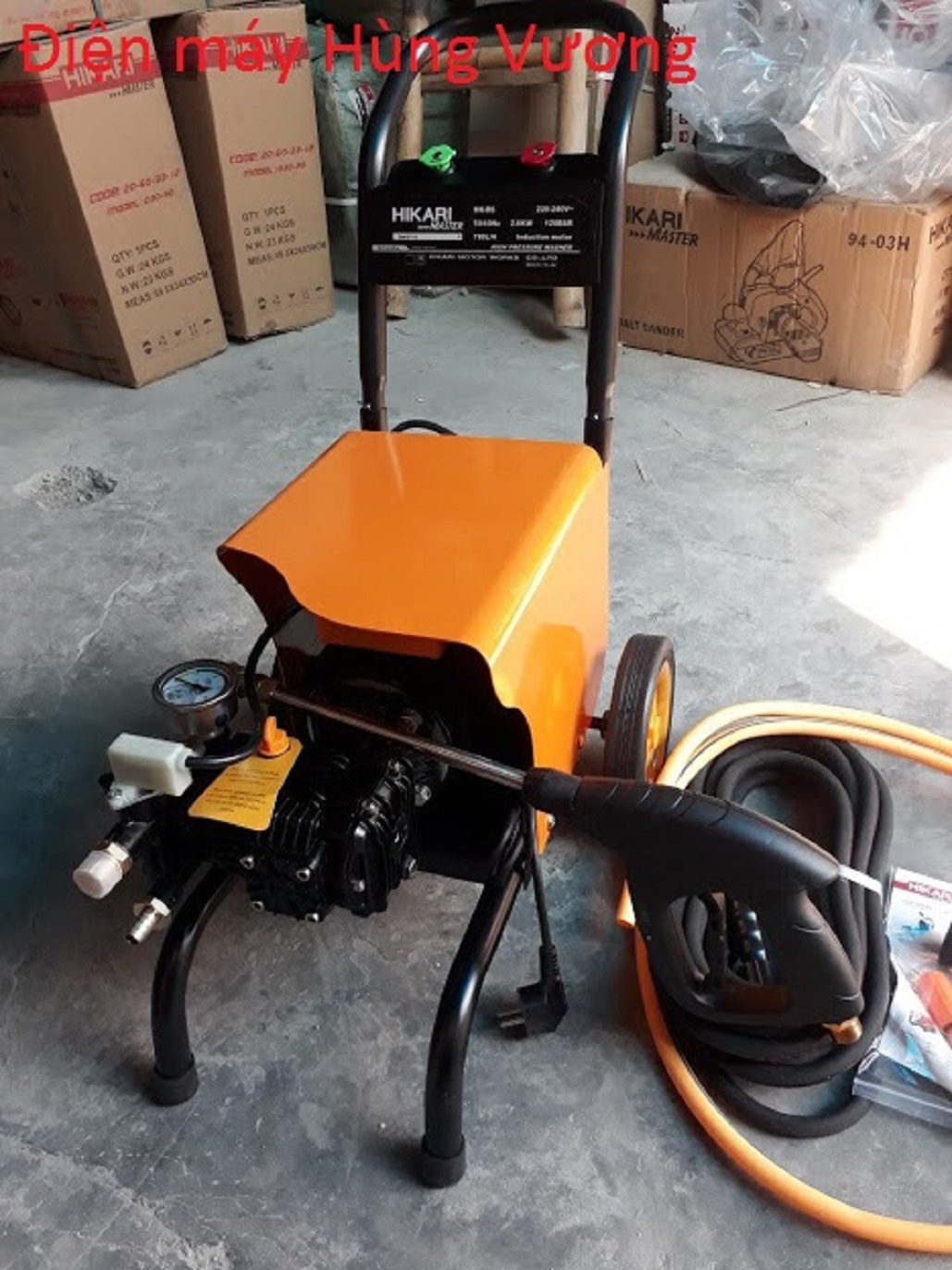 [Trả góp 0%]Máy rửa xe tiệm Hikari HK-R6 madein ThaiLand 2.6 KW 780lits  phút 120bar 26kg rửa xe chuyên dụng được sản xuất và ứng dụng bởi công nghệ của Hikari Thailand.