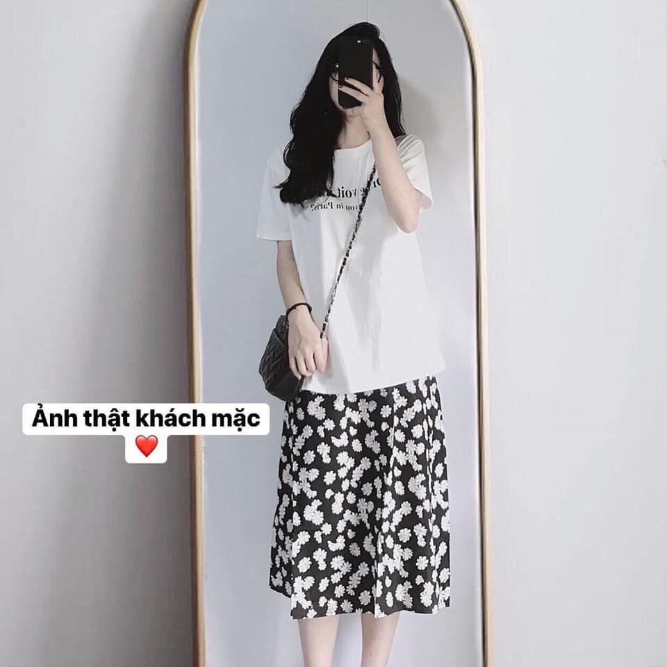SET ÁO THUN CHÂN VÁY HOA NHÍ ( KÈM ẢNH THẬT)