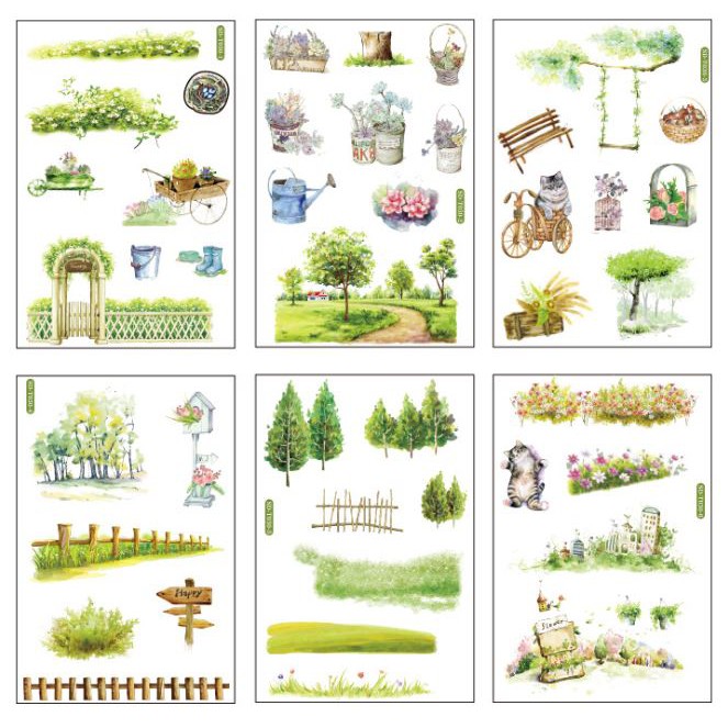 [HCM]Sticker Dán Trang Trí Sổ Nhật Ký ( Nhiều Mẫu) 6 Tấm
