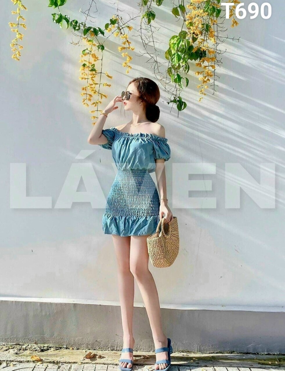 Đầm trể vai chạy moking quá đẹp T690