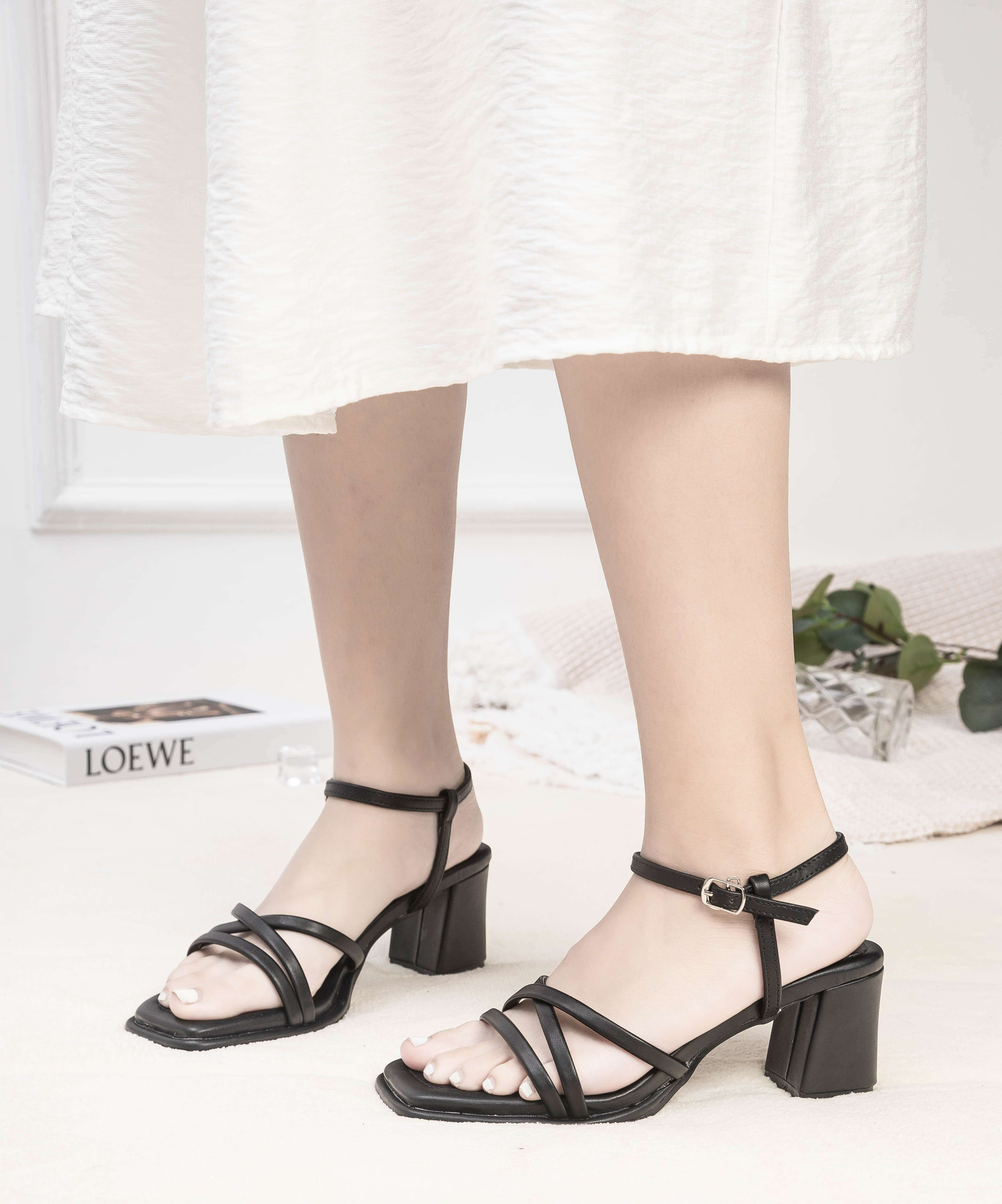 Giày Sandal Cao Gót 6cm Quai Mảnh Pixie H159