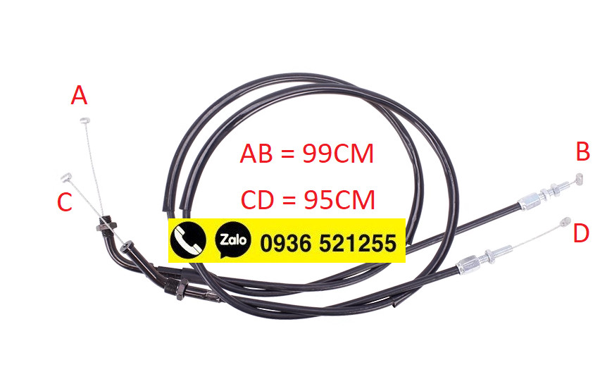 Dây ga đôi Honda CB400 Hornet 250 CB400 92-98 VTEC 1-4/ Revo và các dòng xe tương ứng