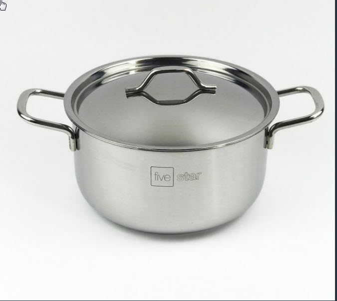 Nồi Inox 3 Đáy FIVESTAR 430 Size 16cm -18cm -20cm -Dùng Cho Tất Cả Các Loại Bếp -BH 5 Năm Chính Hãng - 6887