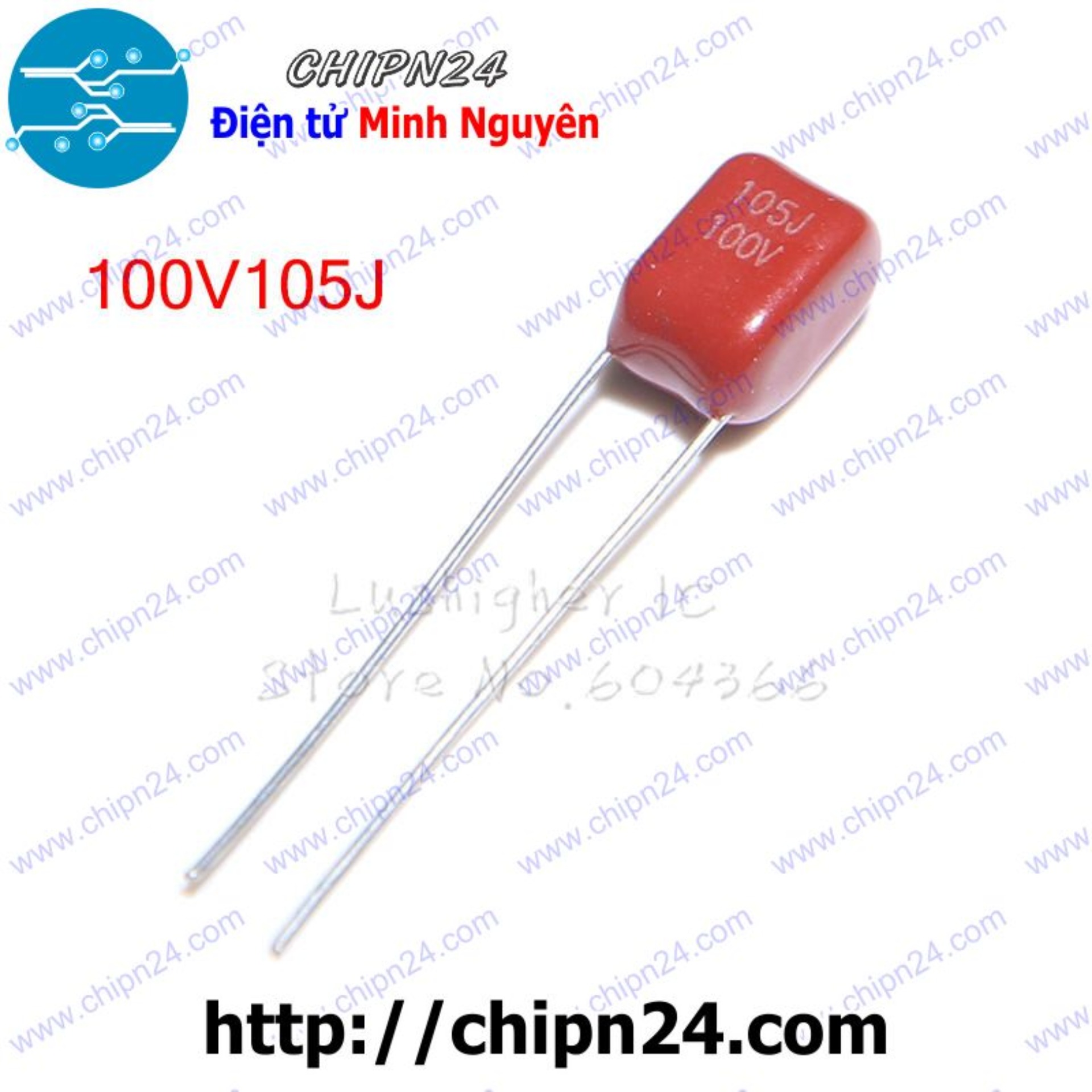 [5 con] (KG2) Tụ CBB 100V 105 105J 1uF 7.5mm
