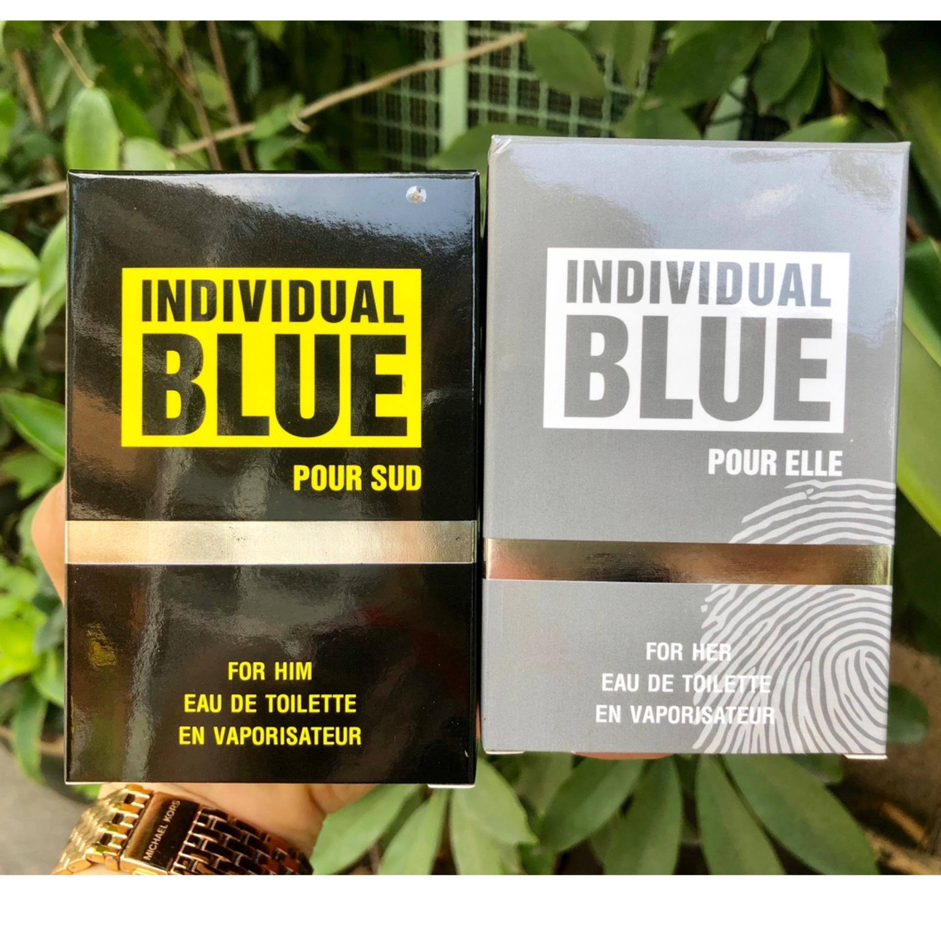 Combo 2 chai nước hoa Nam - Nữ BLUE INDIVIDUAL (Đen - Bạc)