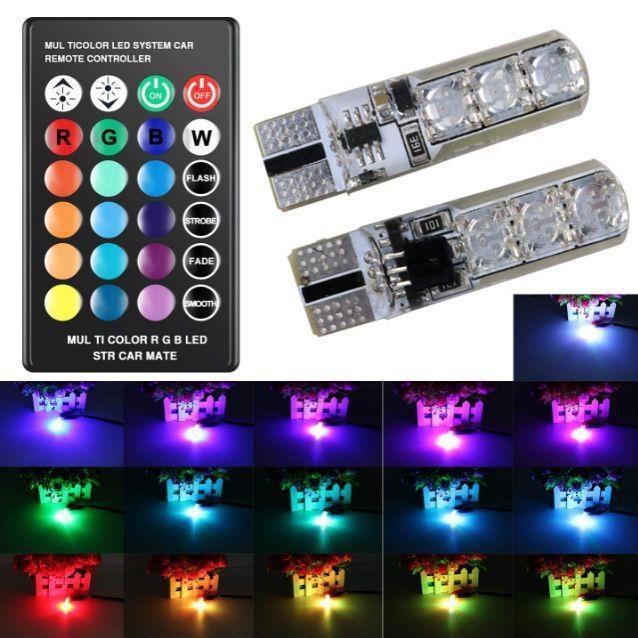 Led demi 16 màu chân t10 điều khiển remote đủ chức năng