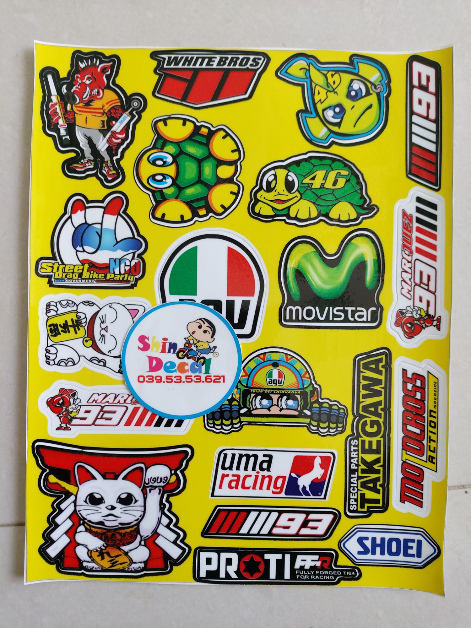 Combo 6 bộ logo sticker đủ loại dễ thương