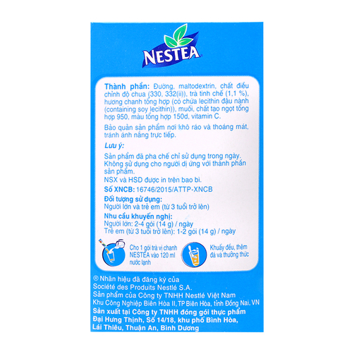 Trà vị chanh NESTEA hộp 252g (18 góix14g)