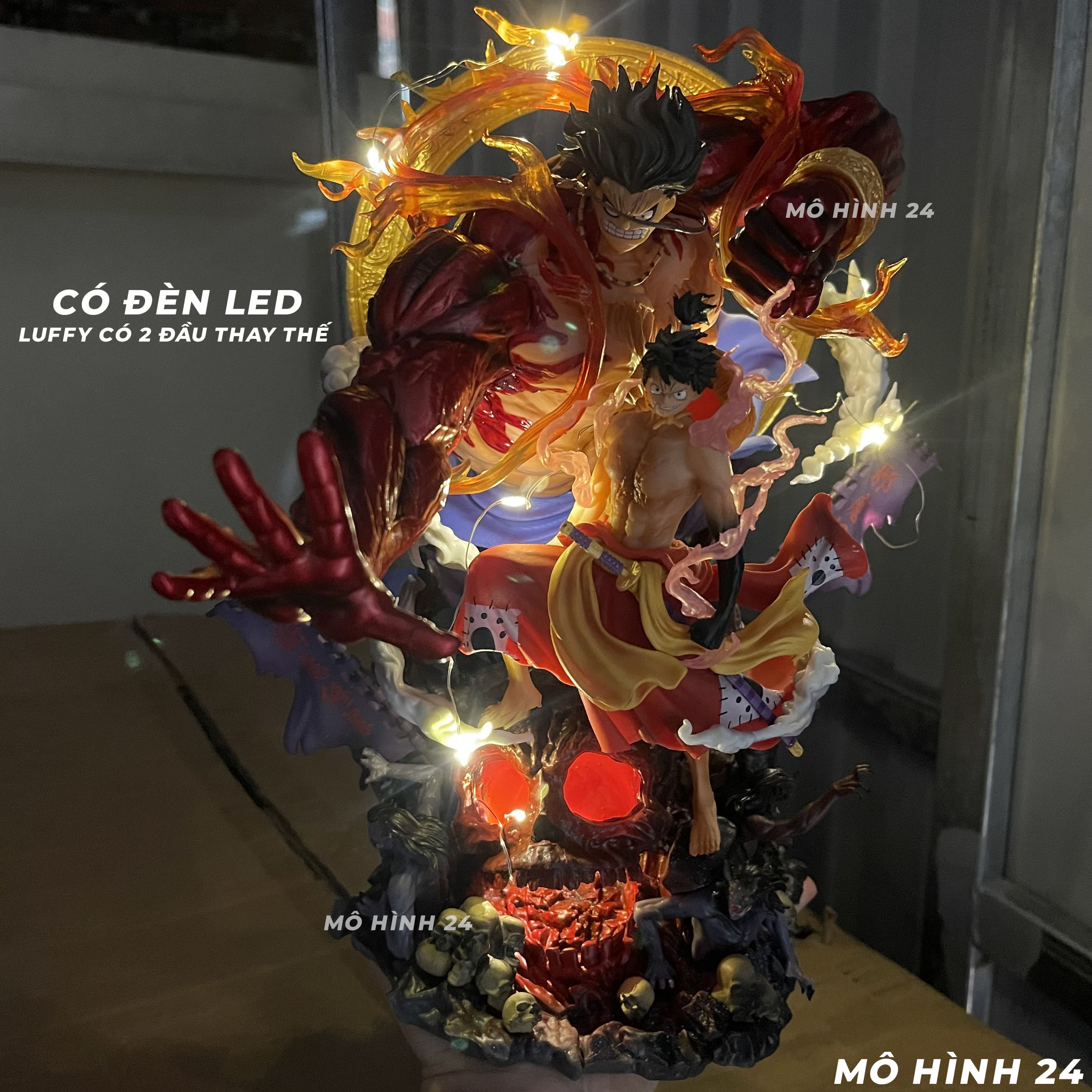 MÔ HÌNH Monkey D Luffy gear 4 King Fado Myoo CAO CẤP CỠ LỚN có led 