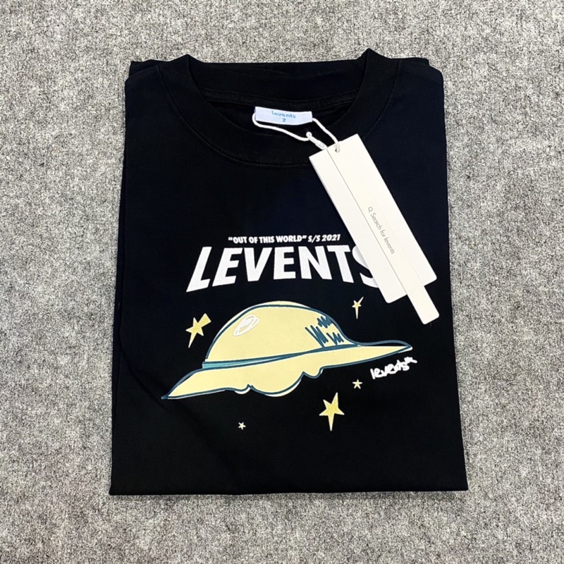 LEVENTS SPACESHIP TEE / Black & DARK GREY(Sản Phẩm Đang Được Tặng Kèm Tote)