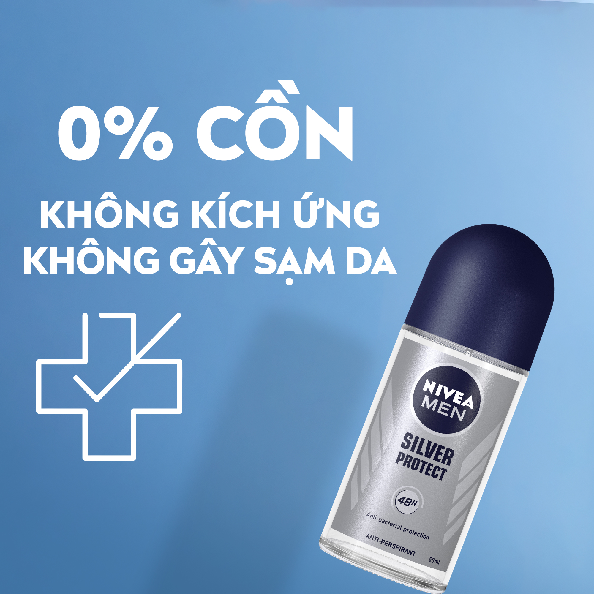Lăn Ngăn Mùi NIVEA MEN Phân Tử Bạc (50 ml) - 83778