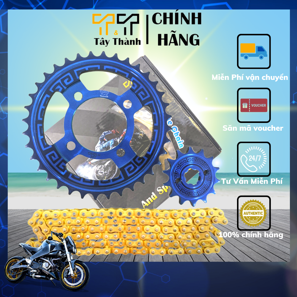 nhông sên dĩa - nhông sên dĩa honda dream, màu đen, thông số 36T-14T, xuất xứ Thái Lan. - T&T Tây Thành Shop chuyên nhông sên dĩa