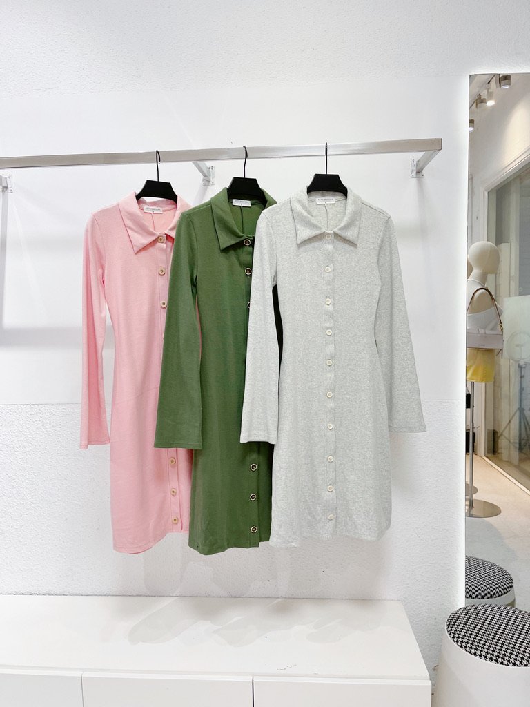 AfterBefore | Đầm thun gân cotton nhiều màu
