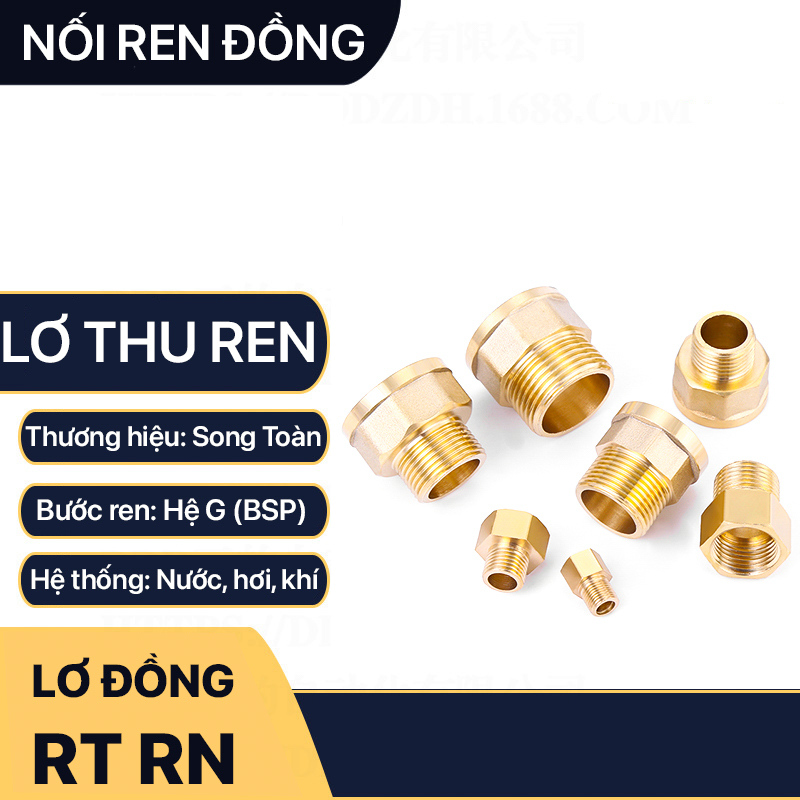 Lơ Thu Ren Trong Ren Ngoài, Nối Giảm Ren Trong Ren Ngoài Đồng Thau