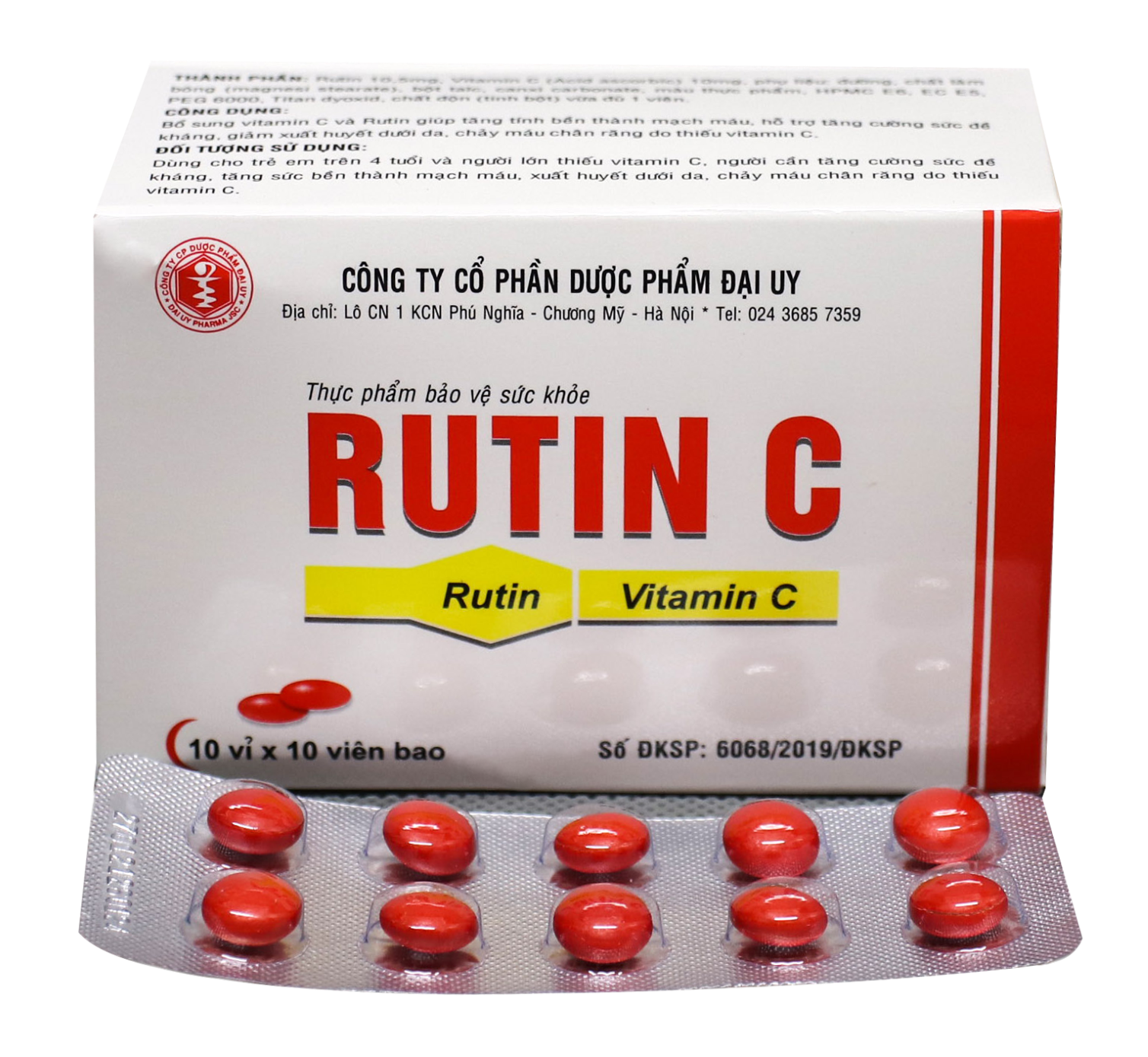 Rutin C Đại Uy - Tăng cường tính bền mạch máu, hỗ trợ giảm chảy máu chân răng, xuất huyết dưới da