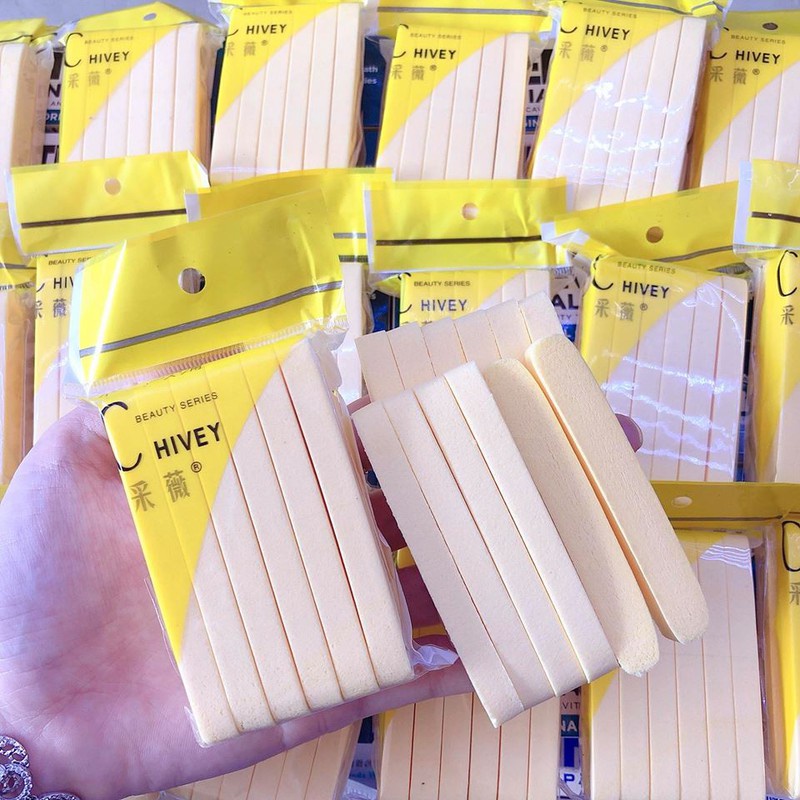 Bông nở rửa mặt Chivey - Bọt biển rửa mặt Chivey - Bịch 12 miếng