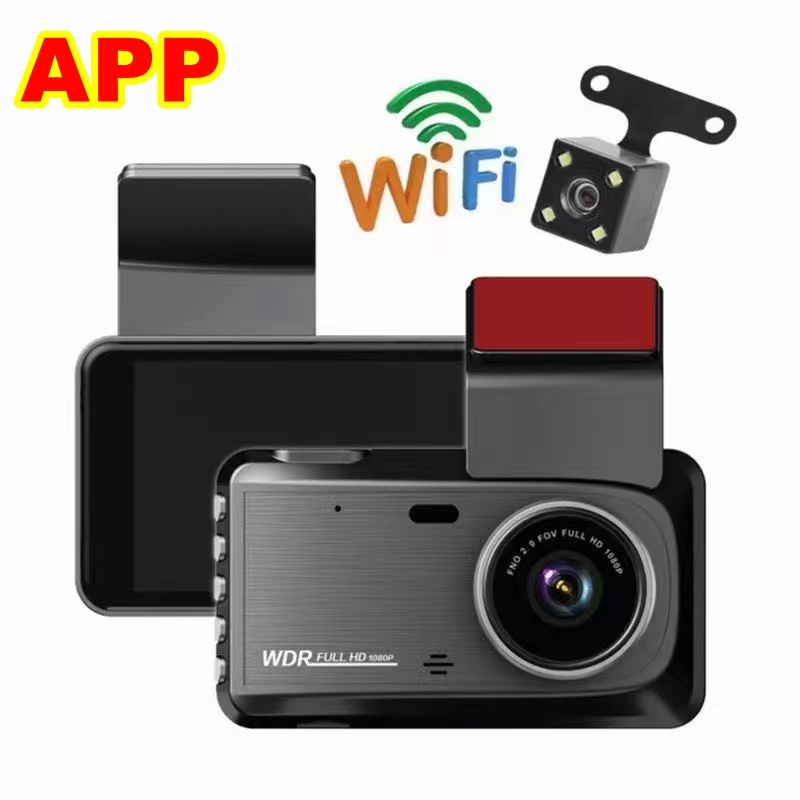 Camera Hành Trình Ô tô V-95 Wifi Night Vision Nhìn Đêm, Ghi Hình Full HD 1080P Sắc Nét, Wifi Kết Nối Xem Trên Điện Thoại Qua APP, Màn Hình LCD 4 Inch, Tích Hợp Cam Kép Lái Xe An Toàn, Cảm Biến Chuyển Động, Cảnh Báo