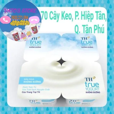 Sữa chua ăn TH True Yogurt không đường Lốc 4 hộp x 100g - Sữa chua ko đường TH Truemilk True Milk hộp 100g × 4