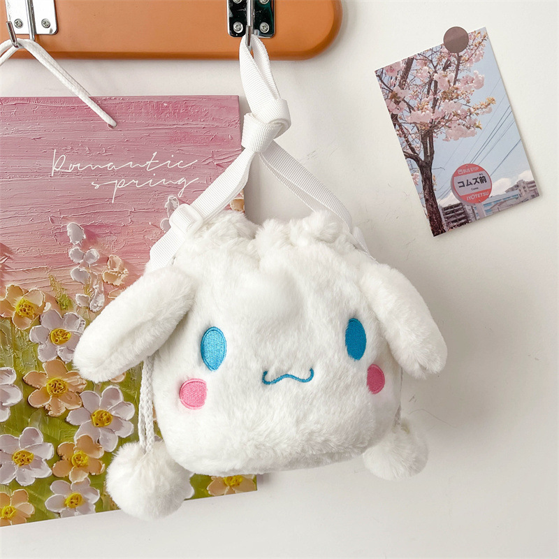 Túi đeo chéo Gấu bông Kuromi đáng yêu, túi đeo chéo hình thú bông hoạt hình siêu cute