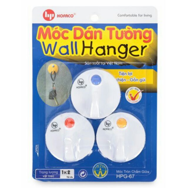 Vĩ 3 Móc dán tường siêu dính
