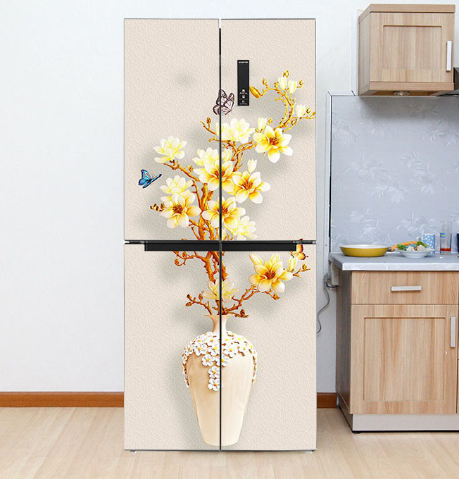 [HCM]Decal dán tủ lạnh 4 cánh