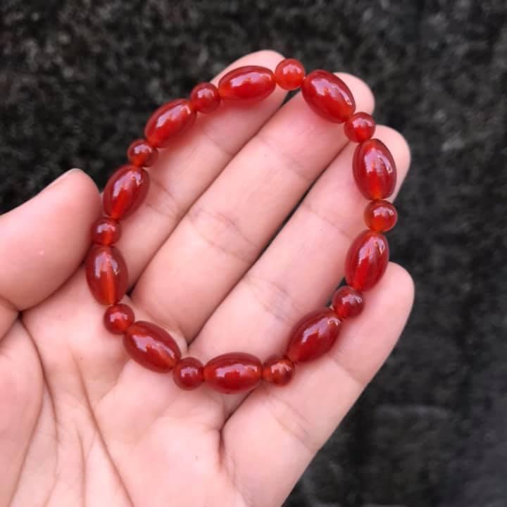 [HCM]VÒNG TAY LU THỐNG ĐÁ MÃ NÃO ĐỎ 8LY