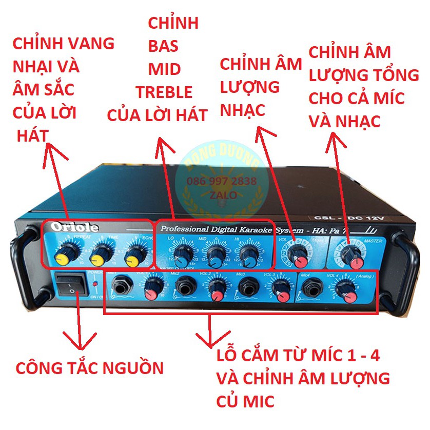 ÂM LY ORIOLE PA7 CÔNG SUẤT LỚN 600W - AC DC 12V - HÀNG CHẤT LƯỢNG