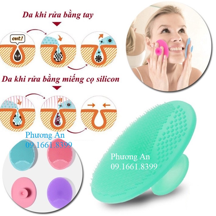 Miếng rửa mặt silicon gai mềm mại hình oval