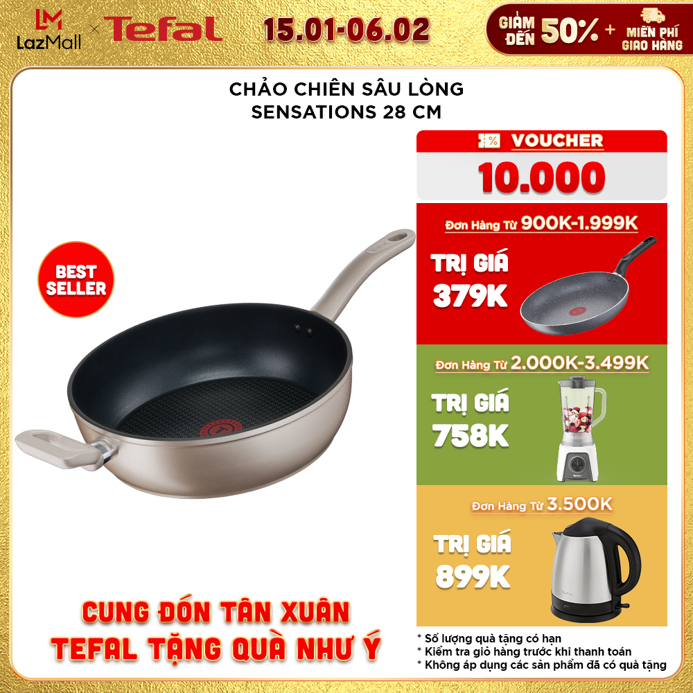 Chảo chiên chống dính đáy từ sâu lòng Tefal Sensations H9109014 28cm – Hàng chính hãng