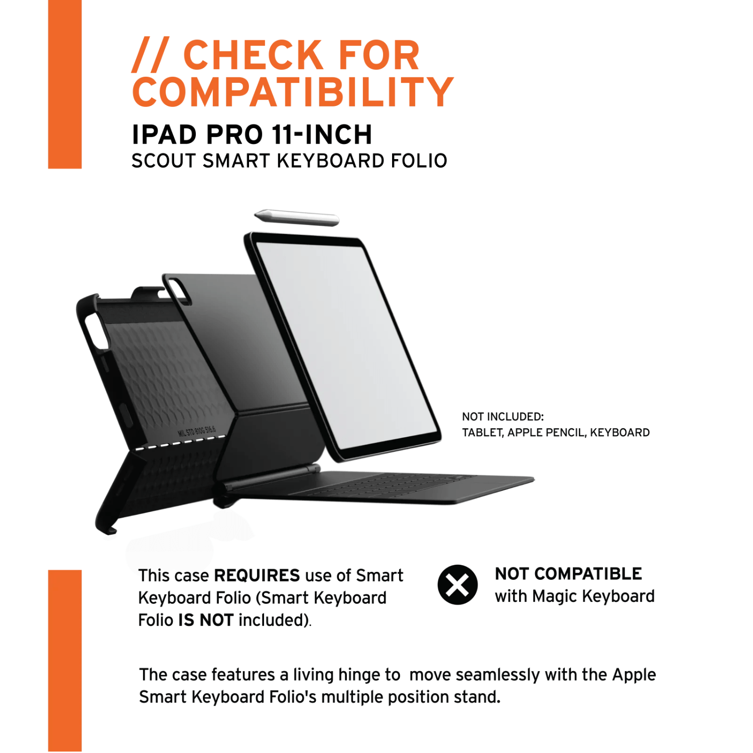 Ốp lưng UAG Scout cho iPad Pro 11" (2021) tương thích Magic Keyboard