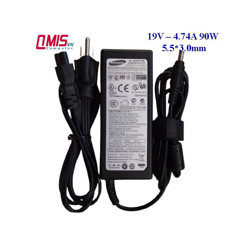 Sạc laptop Samsung 19V-4.74A –  90W - 5.5*3.0mm