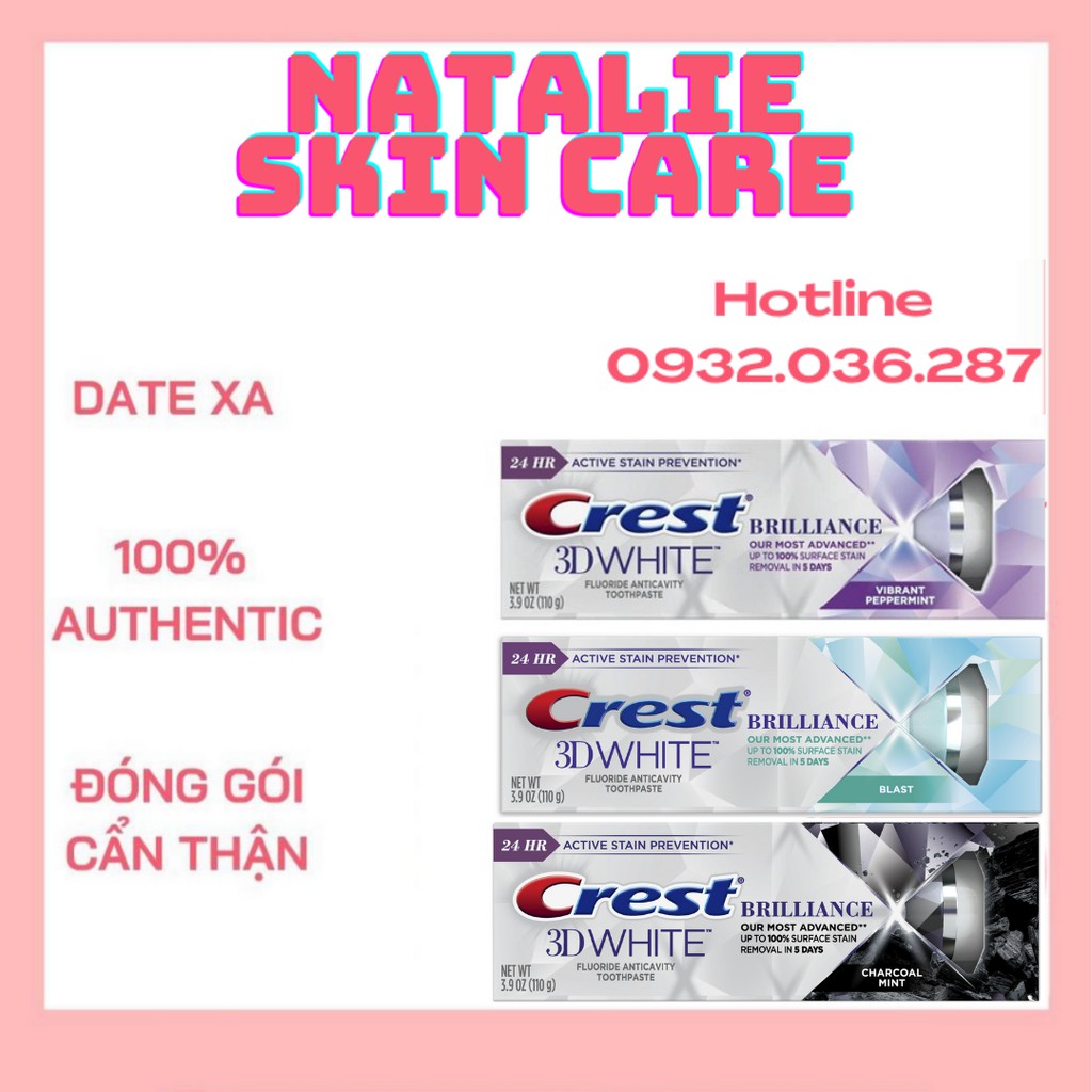 [Đủ Mùi] Kem Đánh Răng Crest 3D White Brilliance Toothpaste (110g)
