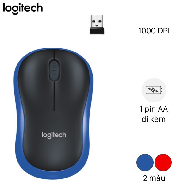 MOUSE KHÔNG DÂY LOGITECH M185 ( Màu Ngẫu Nhiên )