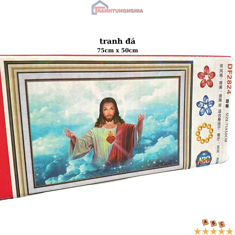 Tranh đính đá chúa giêsu 75cm x 50cm