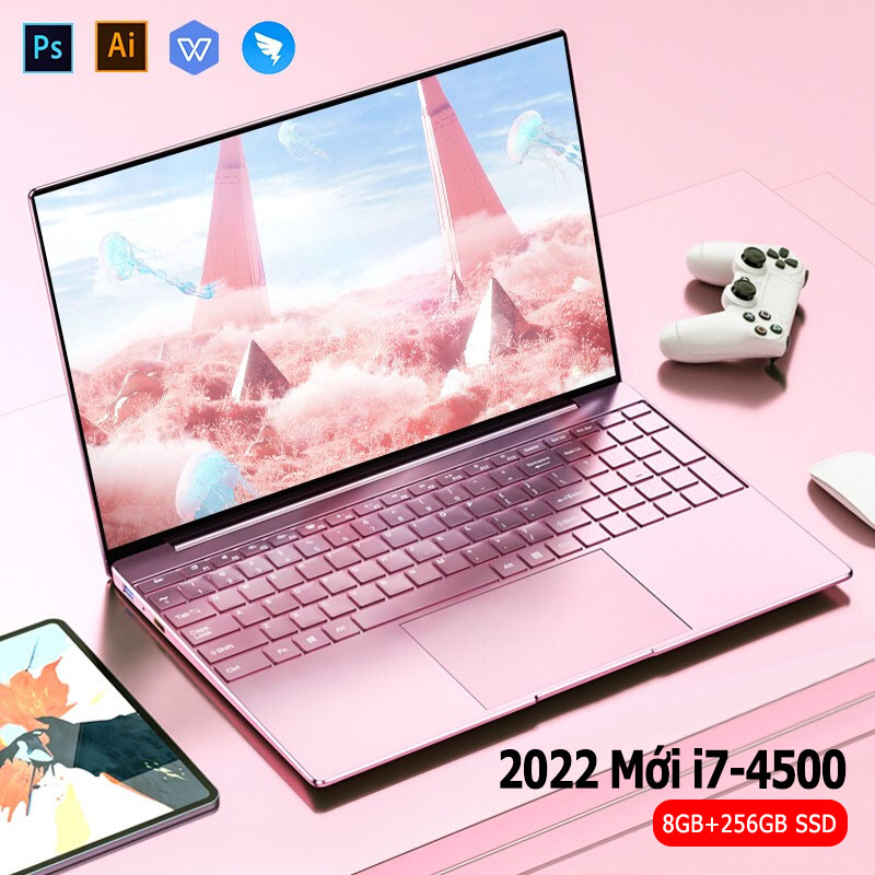 Máy tính xách tay Asus i7/J4125 sổ ghi chép phiên bản sang trọng 15,6 -inch máy tính xách tay màu hồng Máy tính xách tay SSD 256GB/512GB Máy ảnh được xây dựng Window10/11 chạy trơn tru