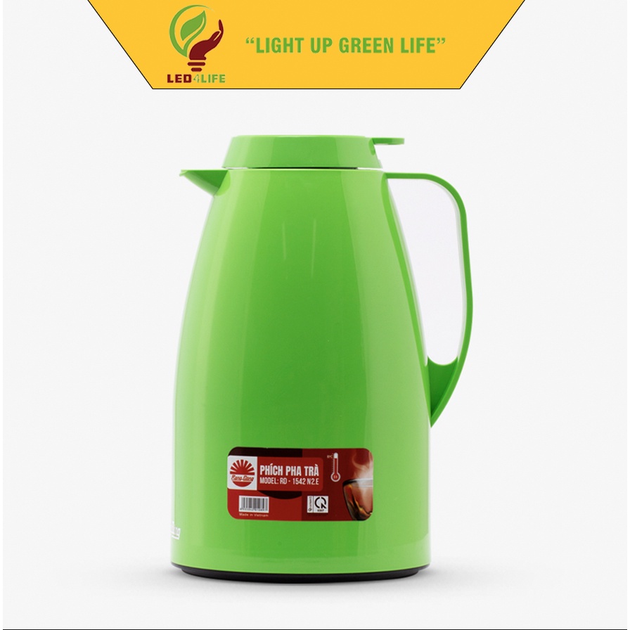 Phích Pha trà 1,5 Lít Vỏ nhựa ABS RẠNG ĐÔNG Model: RD-1542 N2.E