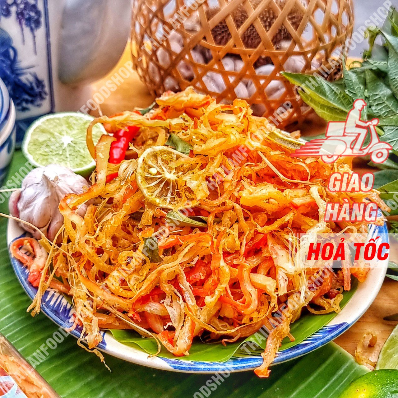 Mực Sợi Tomyum ( Mực Sợi Sốt Thái) - Lon 300gr