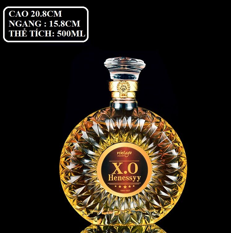 Chai Bình Đựng Rượu Thuỷ Tinh Cao Cấp XO 500ML