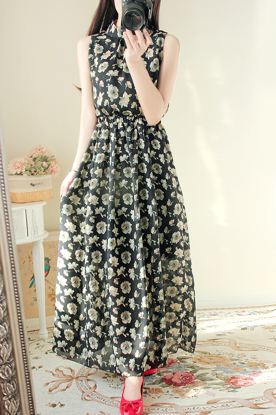 Đầm voan retro duyên dáng